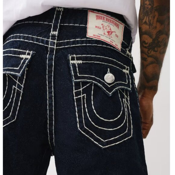 True Religion Dark Blue Relaxed Jeans - Picture 1 of 9